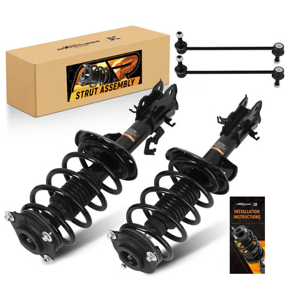 Set of 4 Front Quick Complete Struts & Sway Bar Link for Nissan Sentra (2013)
