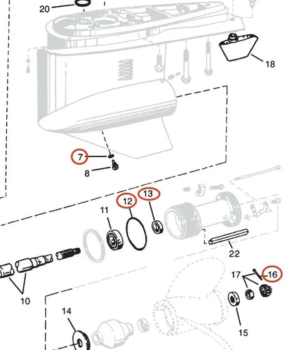 OMC Cobra Volvo Penta SX Propshaft Oil Seal Kit 3858303 3863090
