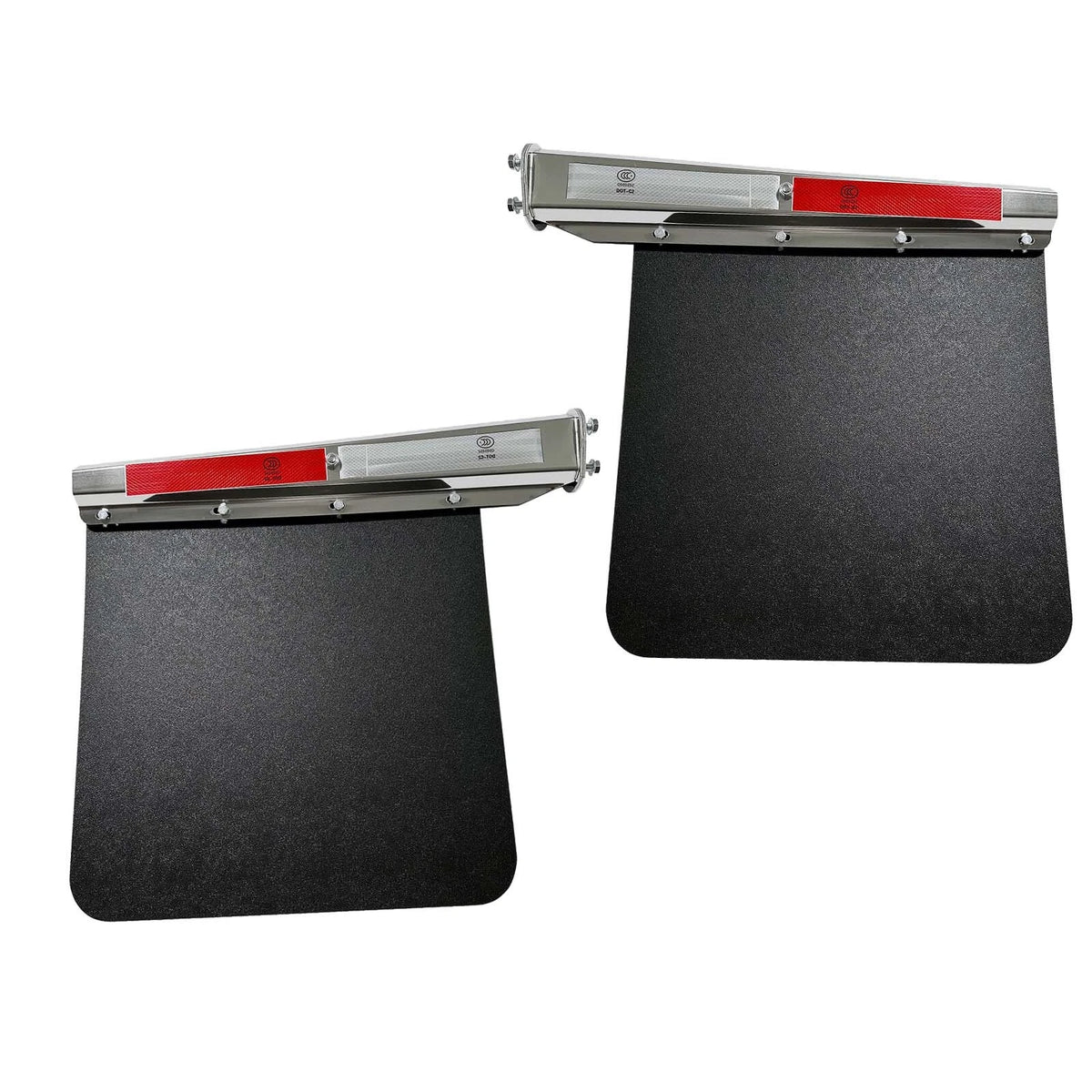 2X Mud Flap Hangers & 24"x30" Stainless Steel Mud Flaps for Semi Truck