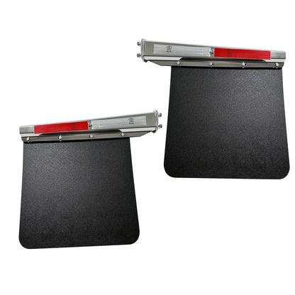 2X Mud Flap Hangers & 24"x30" Stainless Steel Mud Flaps for Semi Truck