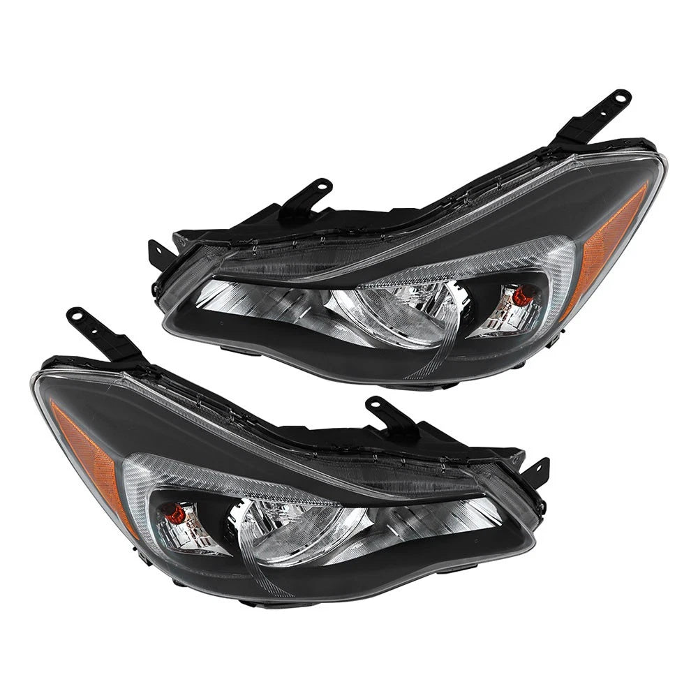 RH+LH Headlights for Impreza 2012–2015, Crosstrek 2013–2016, Halogen, Black Housing, 84001FJ080, 84001FJ090