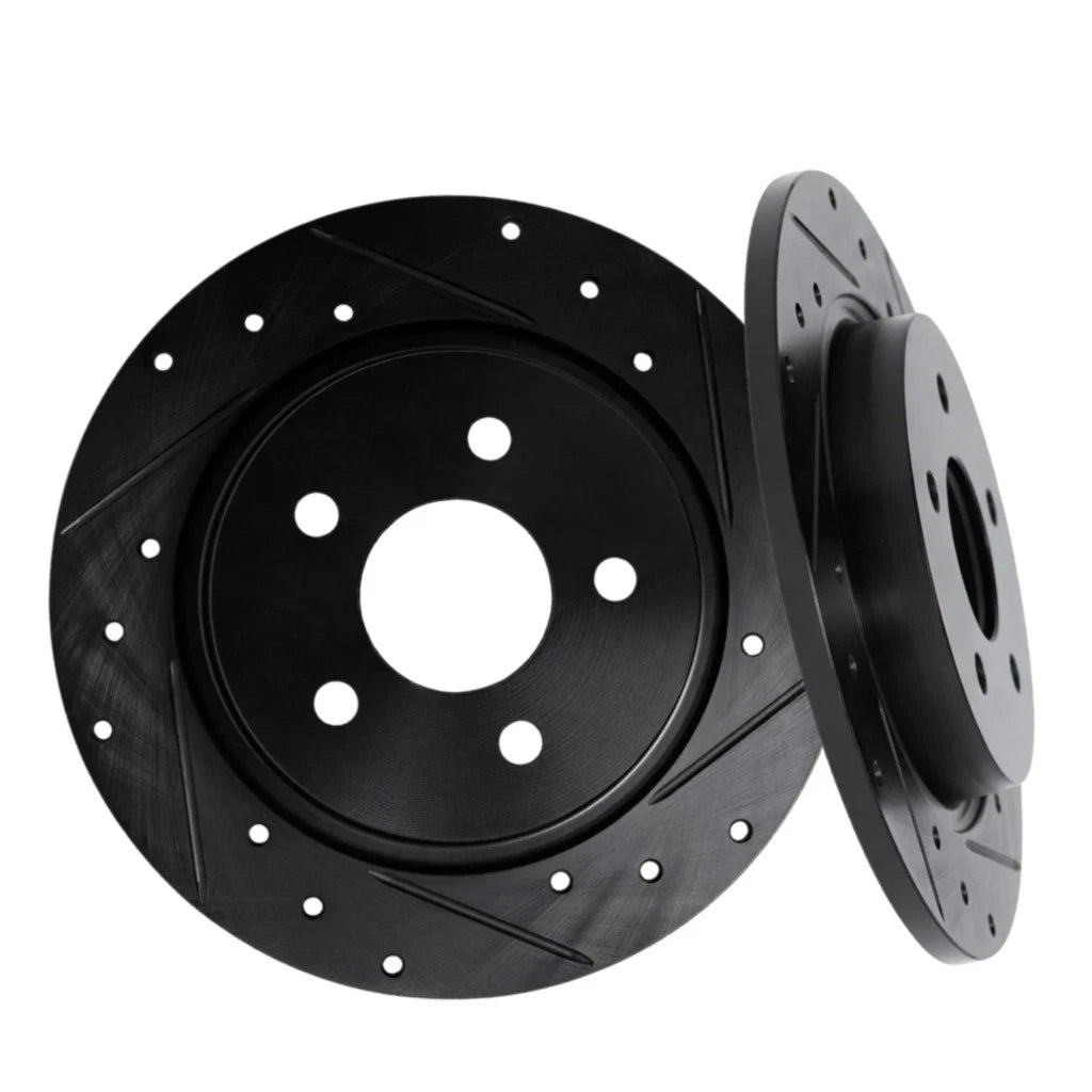 Rotor Set Front for Geo Tracker (1996–1997) ALX-PAU-DF-8002-47045-CLA2, Vented, Drilled and Slotted