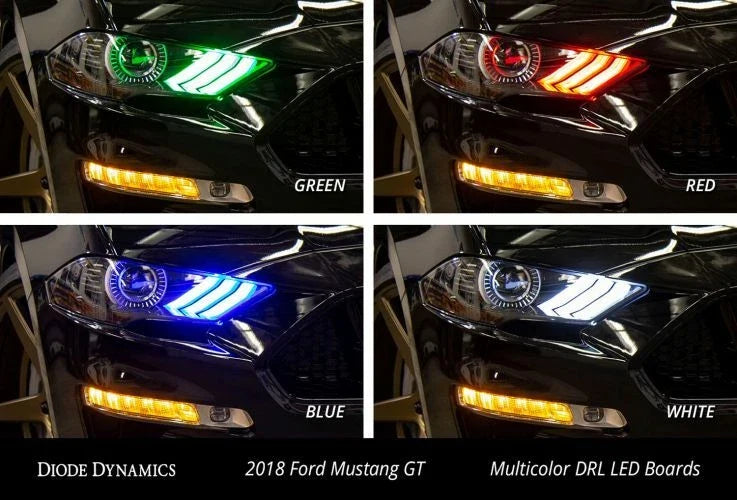 Pair LED DRL Board for Ford Mustang (2018–2020) Multi Color Bluetooth