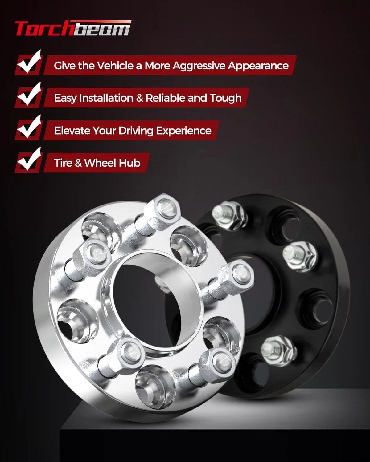 1.5 Inch Wheel Spacers for Jeep Models (M14x1.5 Thread Pitch, 87.1mm Hub Bore)
