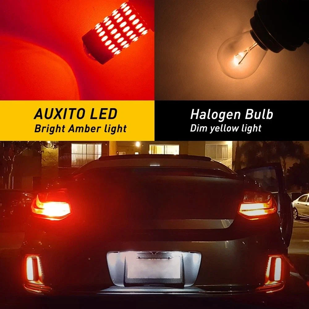 2X 3157 Red LED Brake Tail Parking Stop Light Bulbs for
