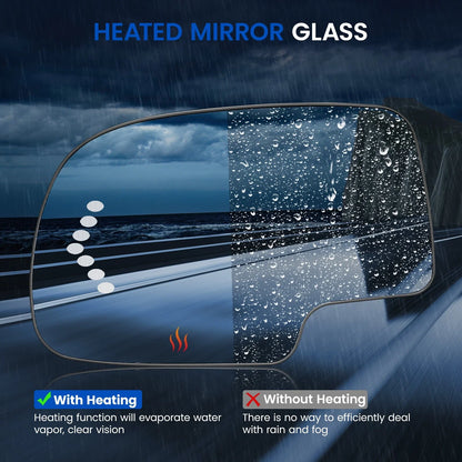 Heated Driver Left Side Mirror Glass for Chevy Suburban Avalanche (2002–2013) 88944391