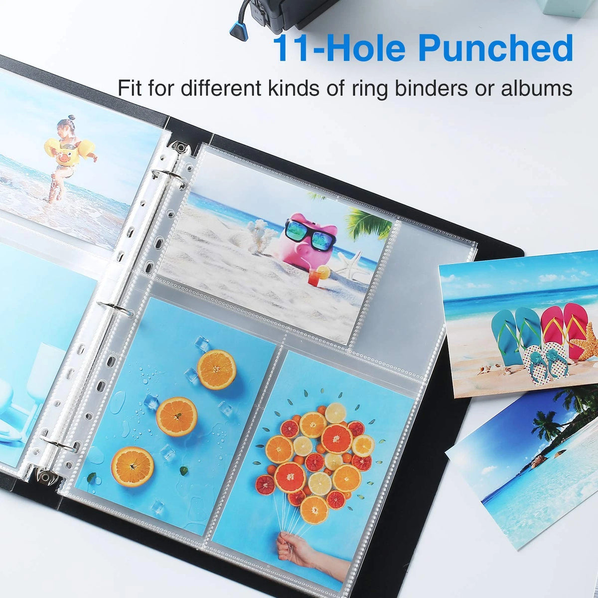 30 Pack 4x6 Photo Sleeves for 3 Ring Binder (Clear)