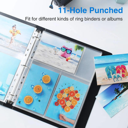 30 Pack 4x6 Photo Sleeves for 3 Ring Binder (Clear)