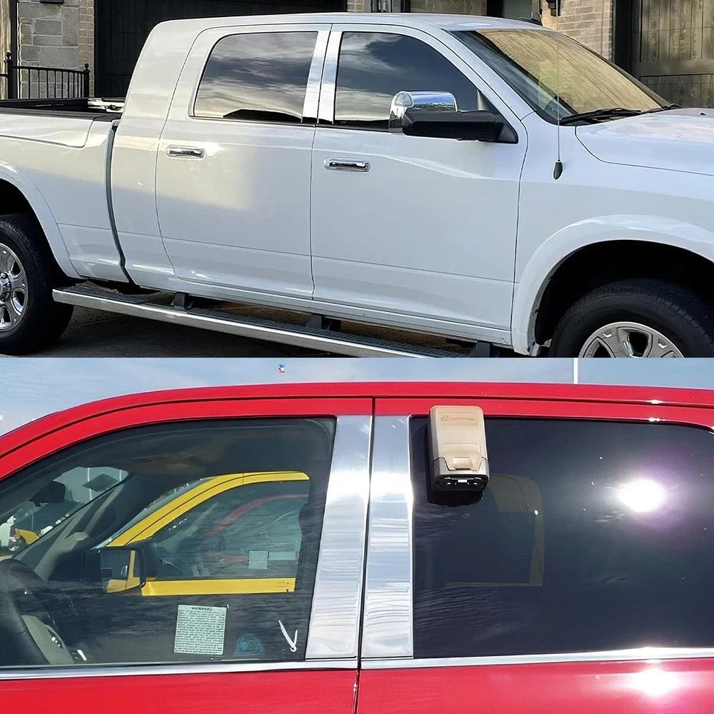 Set of 4 Door B Pillar Posts Decal Trim Cover Chrome for Dodge Ram 4500 (2010–2018)