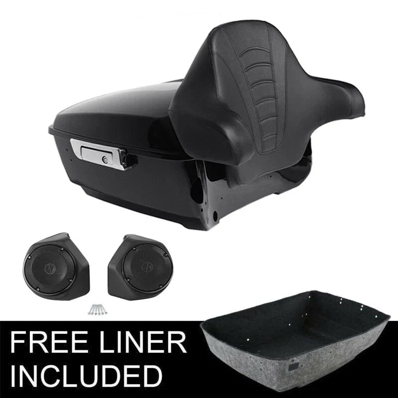 Black King Trunk Backrest Speakers for Harley Touring Electra Glide (2014–2026)