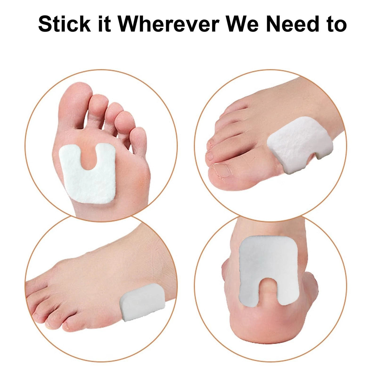 20 Pieces U Shaped Foot Pads for Feet, Callus 4-13, White