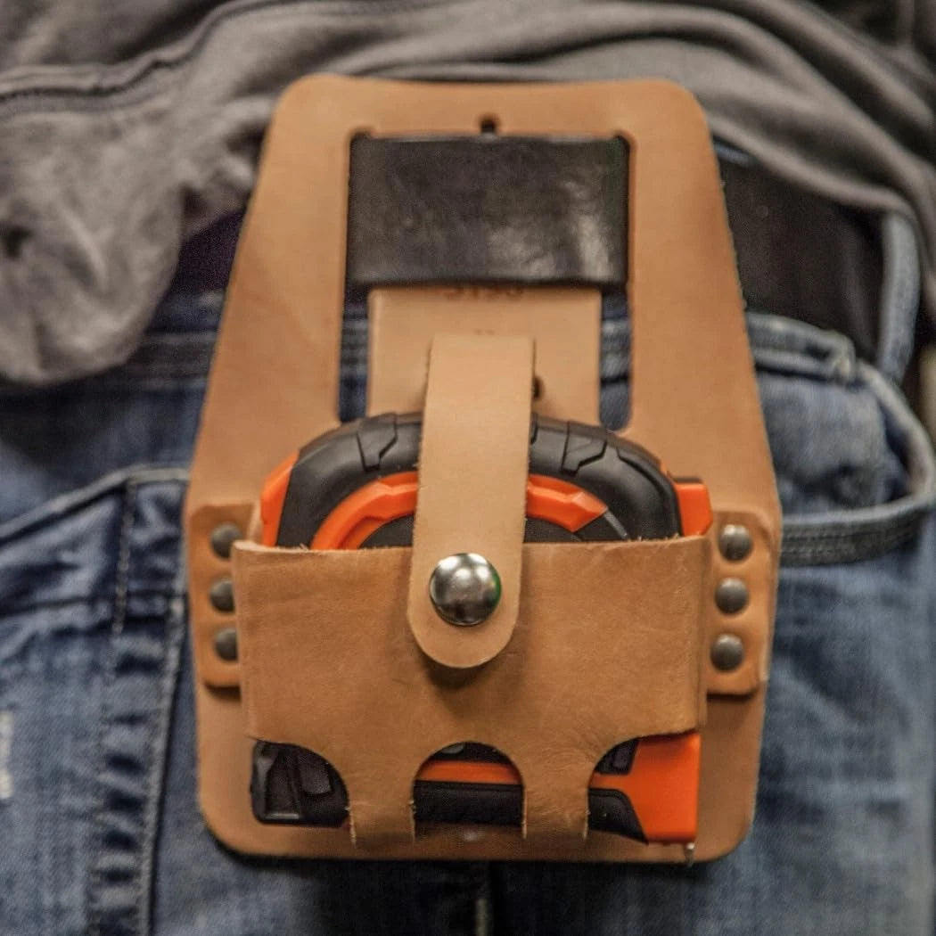 Tape Measure Holder for Klein Tools (Large, Leather, Brown)
