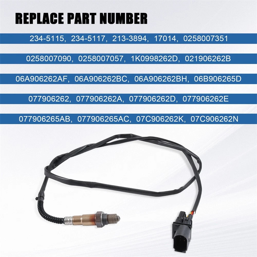 5-Wire Oxygen Sensor for VW Jetta Beetle Golf Audi A4 TT (1999–2005) 17351, 0258007351, 17014