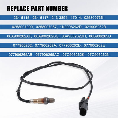 5-Wire Oxygen Sensor for VW Jetta Beetle Golf Audi A4 TT (1999–2005) 17351, 0258007351, 17014