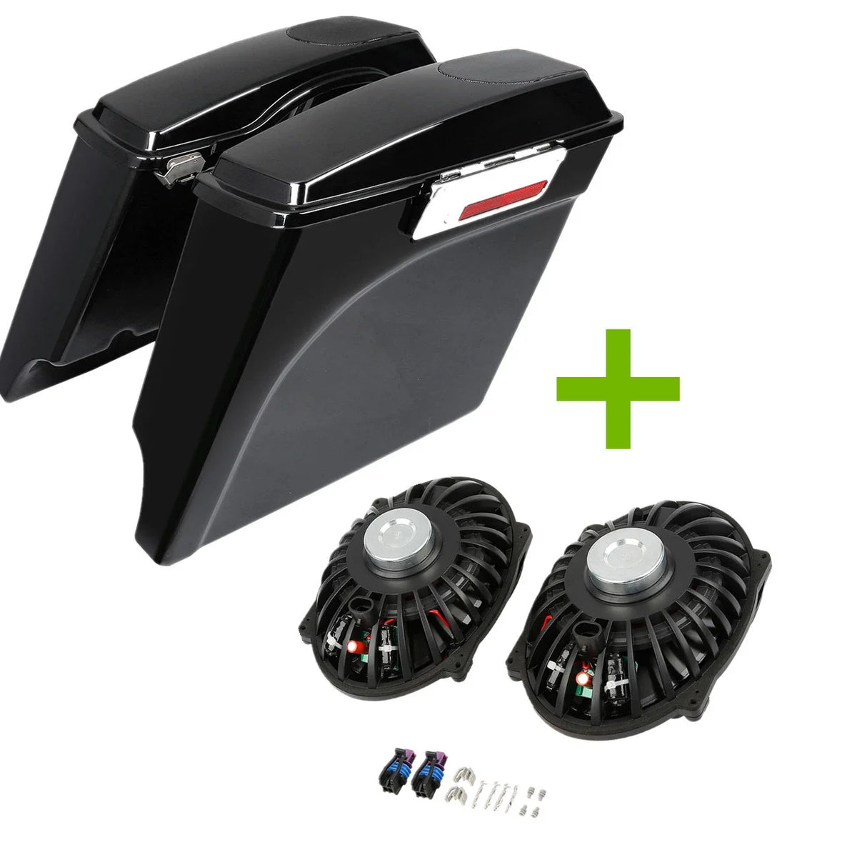 5" Stretched Saddle Bags & Speakers for Harley Touring (1993–2013)