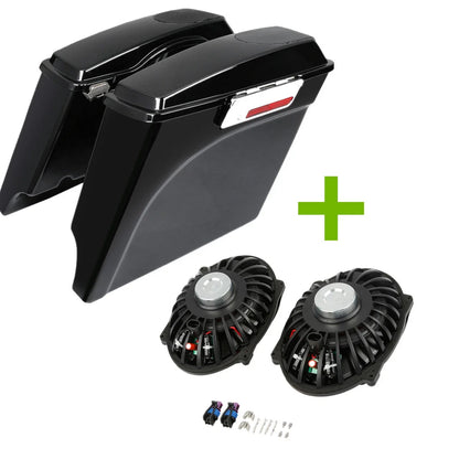 5" Stretched Saddle Bags & Speakers for Harley Touring (1993–2013)