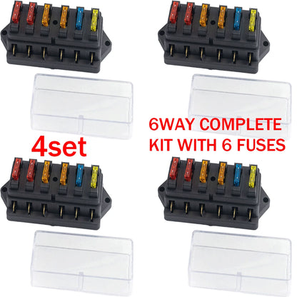 6-Way Fuse Blade Holder Box for Car Vehicle (12V/24V)