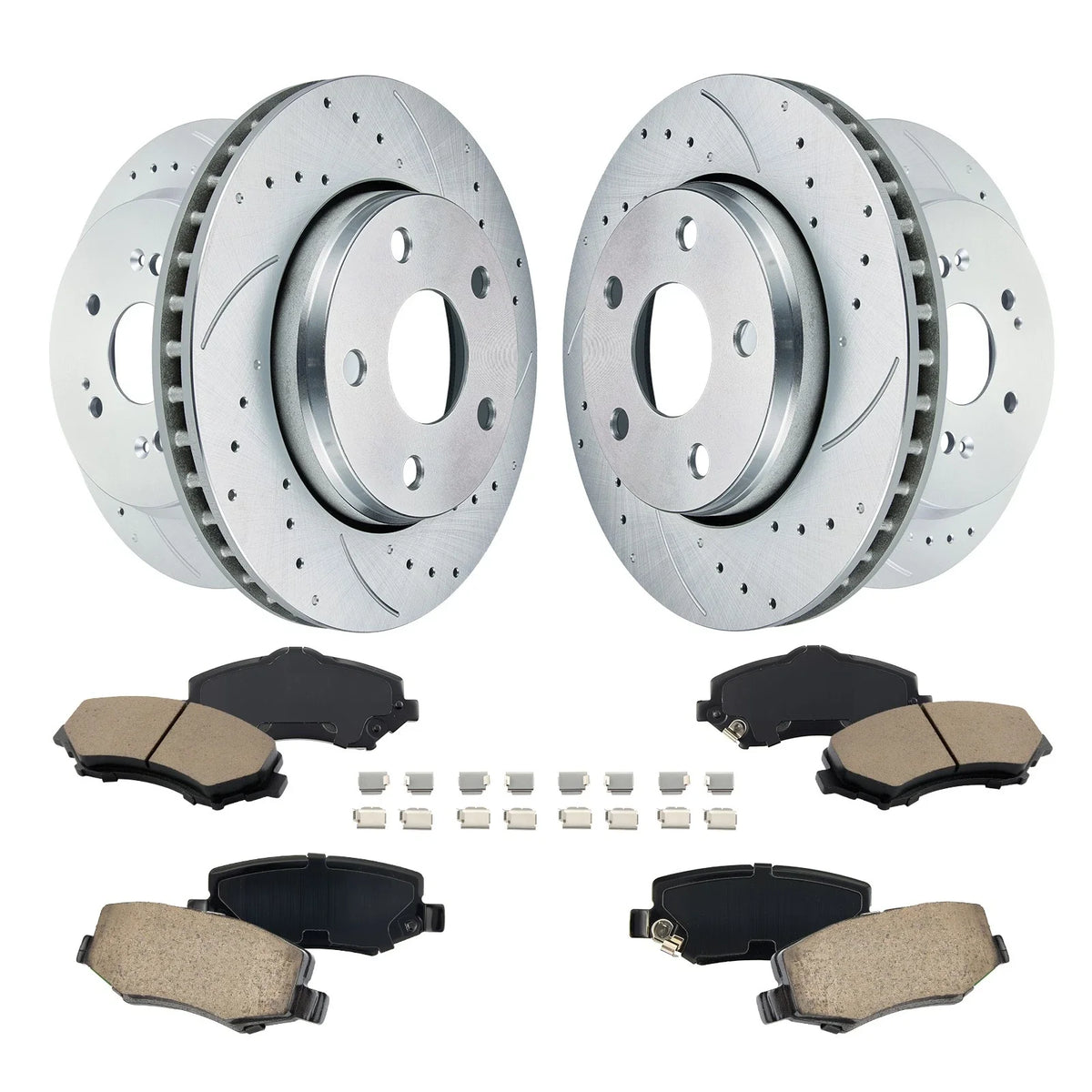 Front Rear Brake Rotors and Pads for Jeep Wrangler JK (2018–2018)