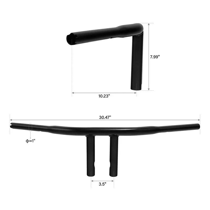 8" Rise Fat T-Bar Handlebar for Harley Dyna Touring Road King