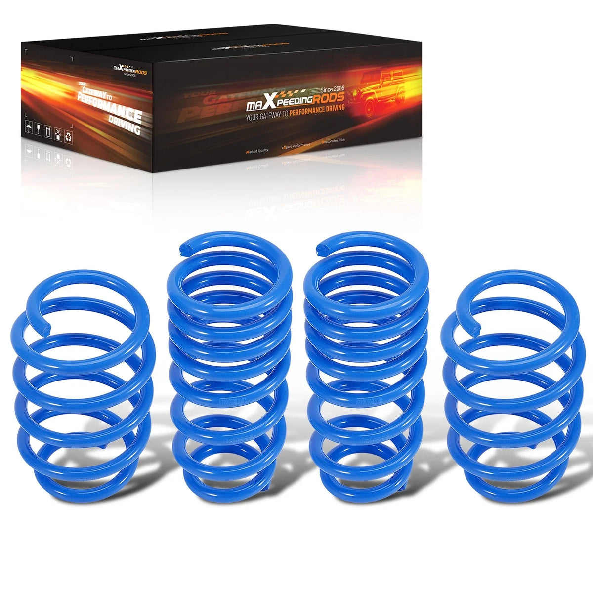 Set of 4 Lowering Sport Springs for Ford Taurus (2010–2019) [1.5"F/1.5"R]