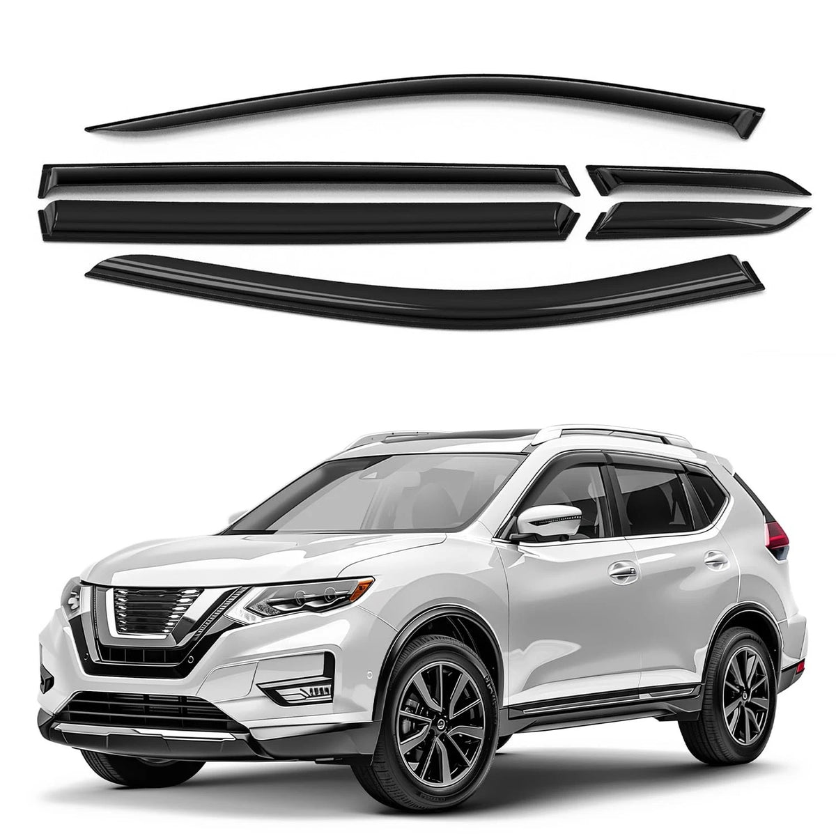6pcs Smoke Tinted Window Deflectors for Rogue (2014–2020)