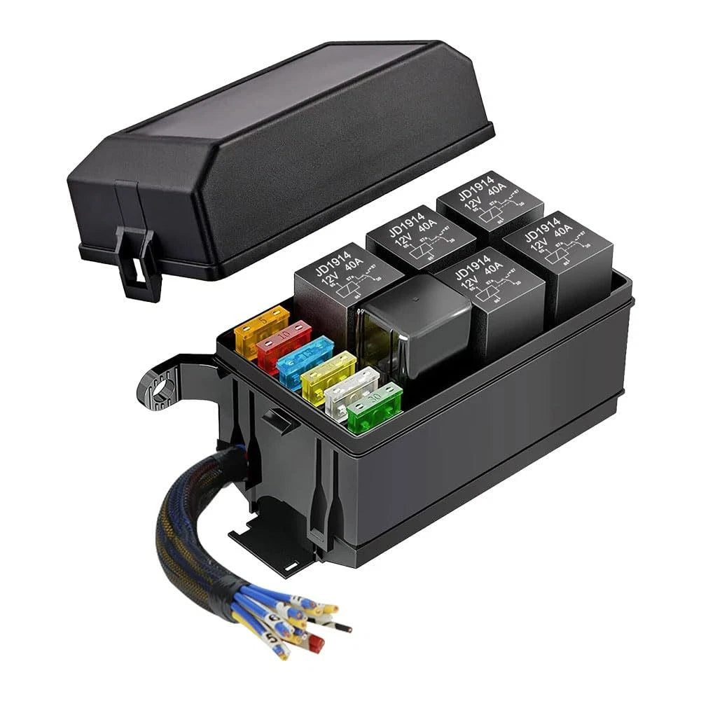 6-Way Relay Fuse Box with Harness for Car Truck SUV (12V/24V)