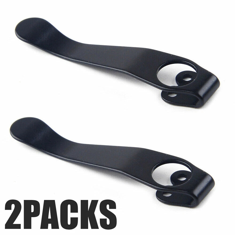 2PC Titanium Deep Carry Pocket Clip for Spyderco Para 2, 3, Yojimbo 2