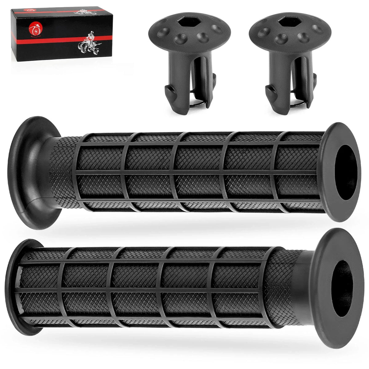 2 x Handlebar Grips w/End Guards for Honda Rancher 420 2x4/4x4 (2007–2024)