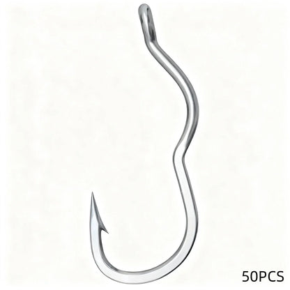 50pcs Reversible Barb Hooks for Crucian Carp Fishing