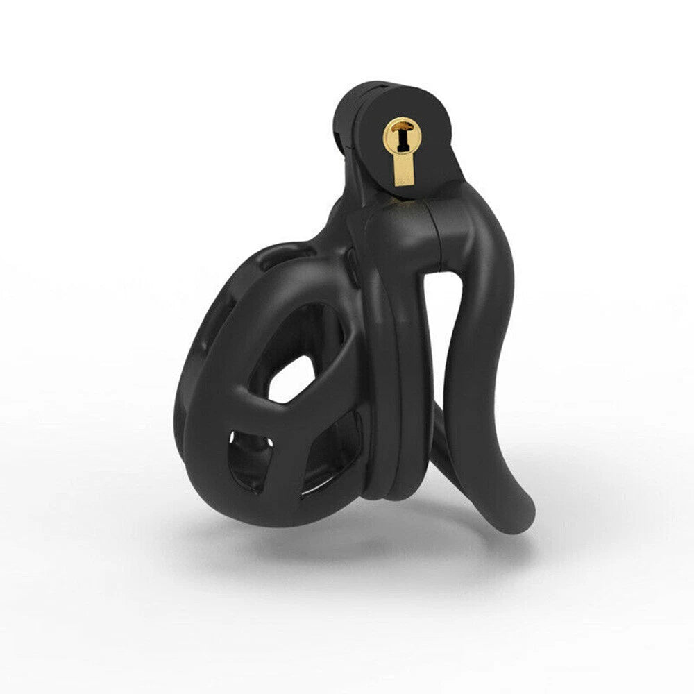 Chastity Cage Lock Device for Male (2023) - 4 Rings, 5 Sizes