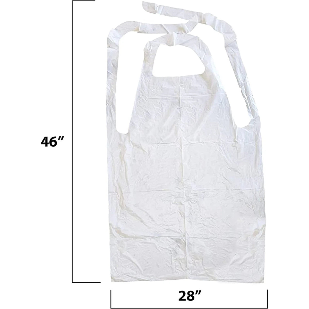 Pack of 500 Disposable Heavy Weight Plastic Aprons 46" x 28"