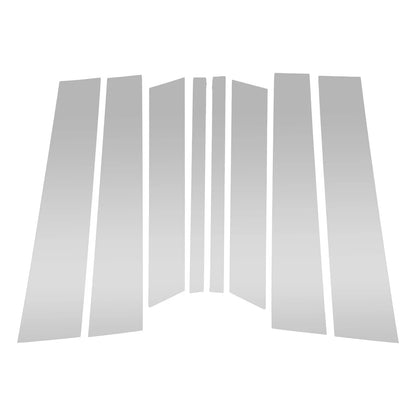 Set of 8 Door Pillar Window Trim for Ford Territory (2019–2021) Silver Tone