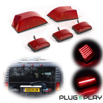 5X Red LED Roof Marker Lights for Hummer H2 SUT