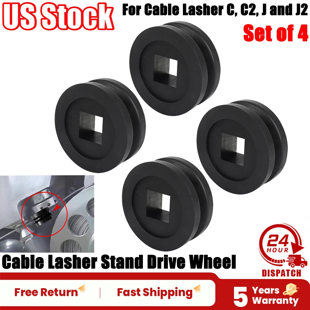Set of 4 Drive Wheels for Cable Lasher C, C2, J & J2 Rubber