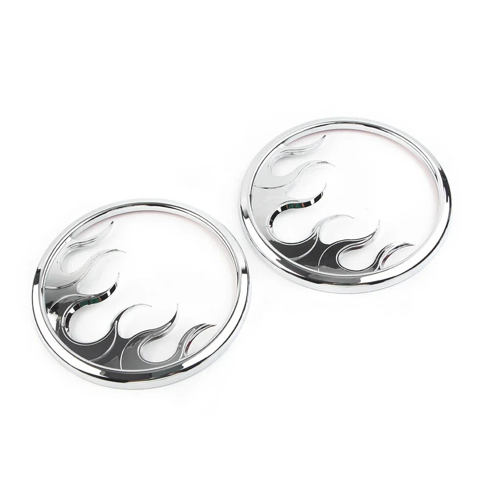 2 Pcs Chrome ABS Front Speaker Grill Trim Cover for Harley Electra Glide (2014–2022)