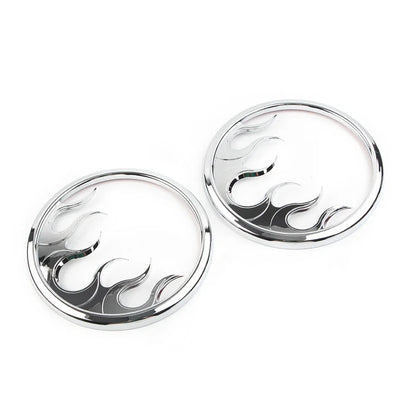 2 Pcs Chrome ABS Front Speaker Grill Trim Cover for Harley Electra Glide (2014–2022)