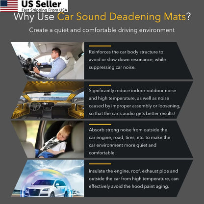 Car Sound Deadening Mat for KOIKEY (197mil, 8.7 sqft, 9.8 x 15.7 inch)