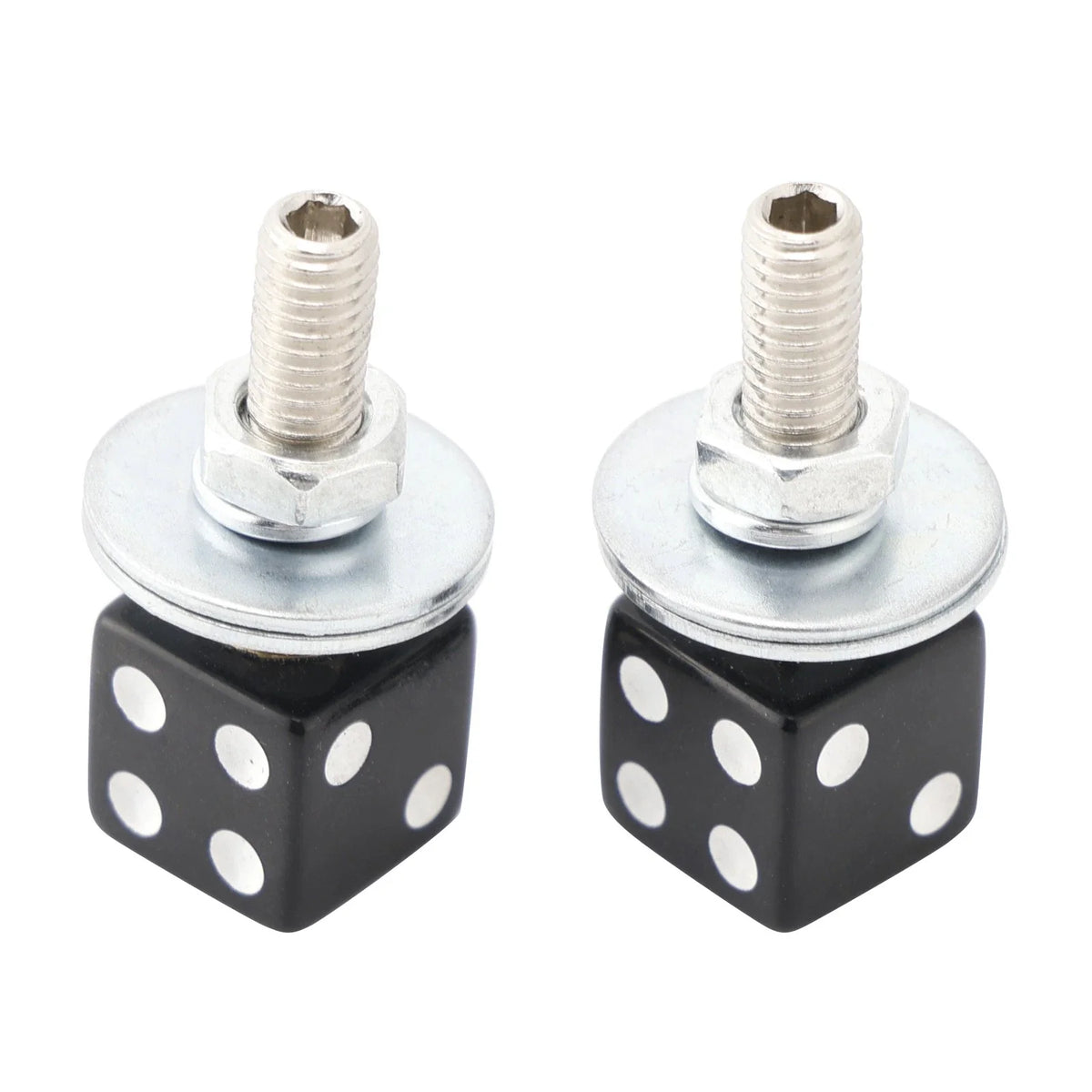 Set of 2 M6 Plastic License Plate Frame Screws Bolts Black for Universal
