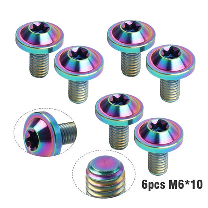 6pcs Alloy Truss Torx Head Screws M6x10mm for Bike Motorcycle