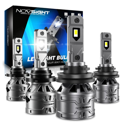 Set of 4 9005 H11 Combo LED Headlight Bulbs for High Low Beam (6500K)