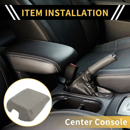 Console Lid Armrest Cover for Ford F-150 (2015–2020) Microfiber Leather Grey