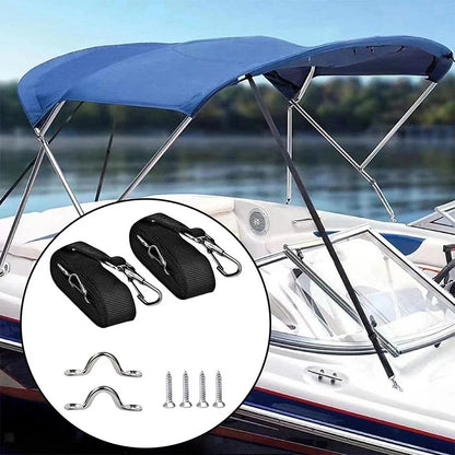 2 Adjustable Nylon Straps for Bimini Top with Stainless Steel Fasteners