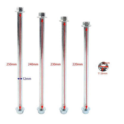 M12x250mm Front Rear Wheel Hub Axle Shaft for Pit Dirt Bike ATV