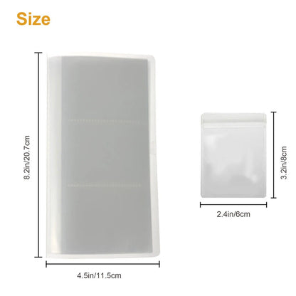2Pcs Transparent Clear Earring Storage Book with Bag