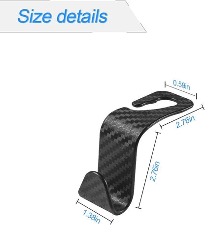 Set of 4 Headrest Hooks for C (Carbon Fiber)