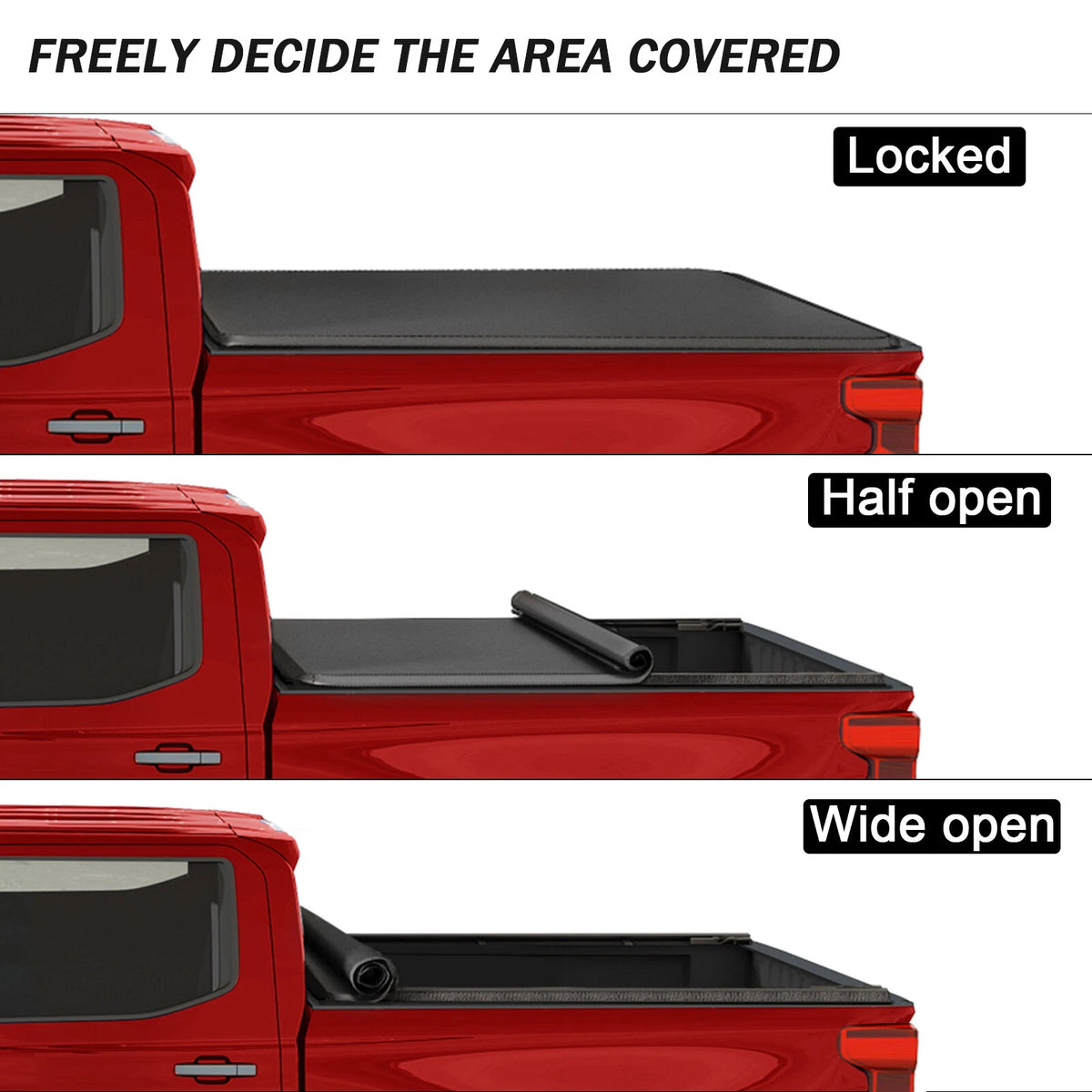 Roll Up Tonneau Cover for Chevy Silverado GMC Sierra 5.8FT (2007–2023) H068