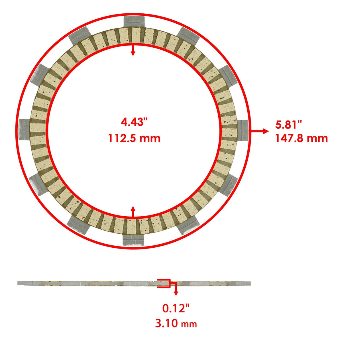 Clutch Friction Kit for Yamaha WR400F (1998–2000) FP113 FP143 5BE-16331-00-00