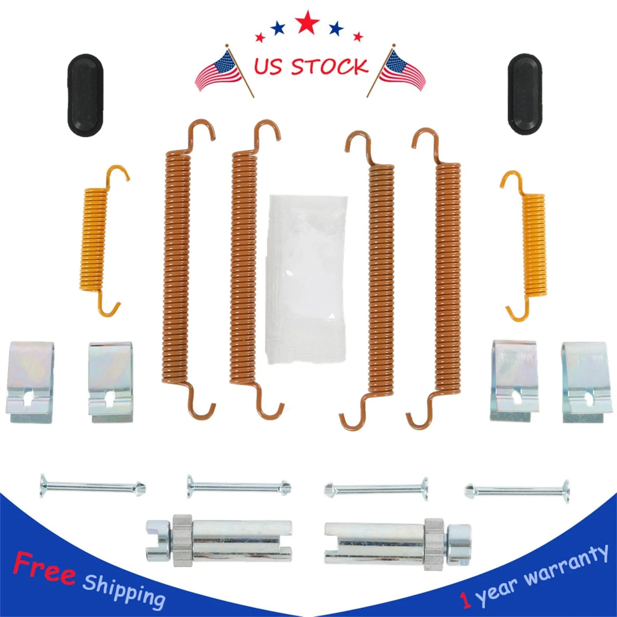 Set of 4 Gold Rear Parking Brake Hardware Kit for Jeep Liberty (2008–2012)