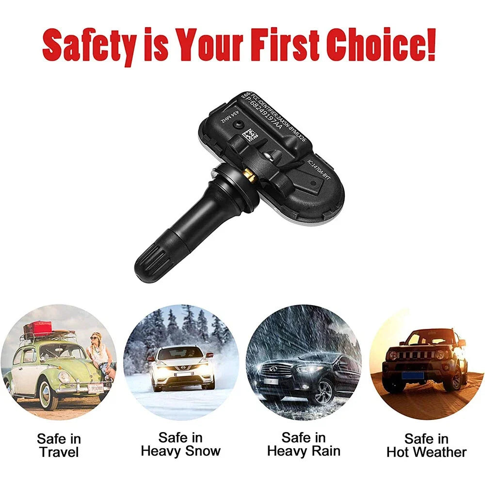 4PCS TPMS Tire Pressure Monitoring Sensor for Jeep Cherokee (2014–2020)