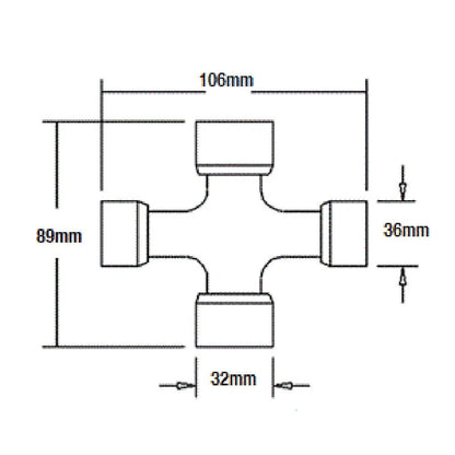 Cross & Bearing Kit for Weasler (200-7906) 88.8mm x 106mm